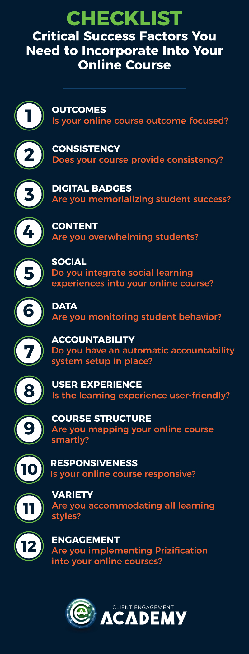 Checklist: Critical Success Factors You Need to Incorporate Into Your Online Course